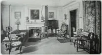 An illustration from House & garden's book of interiors, containing over three hundred illustrations of living rooms, dining rooms, libraries, halls, bedrooms, porches, breakfast rooms, nurseries, kitchens, bathrooms and the use of decorative accessories and curtains, together with practical suggestions for the furnishing and decorating of each type of room in the house (1920)