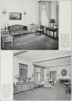 An illustration from House & garden's book of interiors, containing over three hundred illustrations of living rooms, dining rooms, libraries, halls, bedrooms, porches, breakfast rooms, nurseries, kitchens, bathrooms and the use of decorative accessories and curtains, together with practical suggestions for the furnishing and decorating of each type of room in the house (1920)