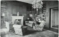An illustration from House & garden's book of interiors, containing over three hundred illustrations of living rooms, dining rooms, libraries, halls, bedrooms, porches, breakfast rooms, nurseries, kitchens, bathrooms and the use of decorative accessories and curtains, together with practical suggestions for the furnishing and decorating of each type of room in the house (1920)