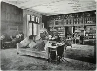 An illustration from House & garden's book of interiors, containing over three hundred illustrations of living rooms, dining rooms, libraries, halls, bedrooms, porches, breakfast rooms, nurseries, kitchens, bathrooms and the use of decorative accessories and curtains, together with practical suggestions for the furnishing and decorating of each type of room in the house (1920)