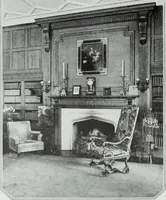An illustration from House & garden's book of interiors, containing over three hundred illustrations of living rooms, dining rooms, libraries, halls, bedrooms, porches, breakfast rooms, nurseries, kitchens, bathrooms and the use of decorative accessories and curtains, together with practical suggestions for the furnishing and decorating of each type of room in the house (1920)