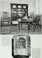 An illustration from House & garden's book of interiors, containing over three hundred illustrations of living rooms, dining rooms, libraries, halls, bedrooms, porches, breakfast rooms, nurseries, kitchens, bathrooms and the use of decorative accessories and curtains, together with practical suggestions for the furnishing and decorating of each type of room in the house (1920)