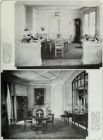 An illustration from House & garden's book of interiors, containing over three hundred illustrations of living rooms, dining rooms, libraries, halls, bedrooms, porches, breakfast rooms, nurseries, kitchens, bathrooms and the use of decorative accessories and curtains, together with practical suggestions for the furnishing and decorating of each type of room in the house (1920)