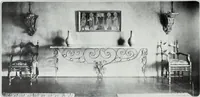 An illustration from House & garden's book of interiors, containing over three hundred illustrations of living rooms, dining rooms, libraries, halls, bedrooms, porches, breakfast rooms, nurseries, kitchens, bathrooms and the use of decorative accessories and curtains, together with practical suggestions for the furnishing and decorating of each type of room in the house (1920)