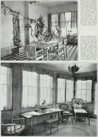 An illustration from House & garden's book of interiors, containing over three hundred illustrations of living rooms, dining rooms, libraries, halls, bedrooms, porches, breakfast rooms, nurseries, kitchens, bathrooms and the use of decorative accessories and curtains, together with practical suggestions for the furnishing and decorating of each type of room in the house (1920)