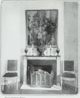 An illustration from House & garden's book of interiors, containing over three hundred illustrations of living rooms, dining rooms, libraries, halls, bedrooms, porches, breakfast rooms, nurseries, kitchens, bathrooms and the use of decorative accessories and curtains, together with practical suggestions for the furnishing and decorating of each type of room in the house (1920)
