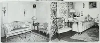 An illustration from House & garden's book of interiors, containing over three hundred illustrations of living rooms, dining rooms, libraries, halls, bedrooms, porches, breakfast rooms, nurseries, kitchens, bathrooms and the use of decorative accessories and curtains, together with practical suggestions for the furnishing and decorating of each type of room in the house (1920)