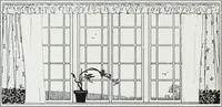 An illustration from House & garden's book of interiors, containing over three hundred illustrations of living rooms, dining rooms, libraries, halls, bedrooms, porches, breakfast rooms, nurseries, kitchens, bathrooms and the use of decorative accessories and curtains, together with practical suggestions for the furnishing and decorating of each type of room in the house (1920)