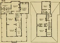 An illustration from The house, a manual of rural architecture, or, How to build country houses and out-buildings : embracing the origin and meaning of the house ; the art of house-building, including planning, style and construction ; desings and descriptions of cottages farm-houses, villas and out-buildings, of various cost and in the different styles of architecture, etc., etc. ; and an appendix containing recipes for paints and washes, stucco, rough-cast, etc. ; and instructions for roofing, building with rough stone, unburnt brick, balloon frames, and the concrete or gravel wall ; with numerous original plans (1866)