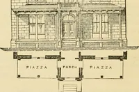 An illustration from The house, a manual of rural architecture, or, How to build country houses and out-buildings : embracing the origin and meaning of the house ; the art of house-building, including planning, style and construction ; desings and descriptions of cottages farm-houses, villas and out-buildings, of various cost and in the different styles of architecture, etc., etc. ; and an appendix containing recipes for paints and washes, stucco, rough-cast, etc. ; and instructions for roofing, building with rough stone, unburnt brick, balloon frames, and the concrete or gravel wall ; with numerous original plans (1866)