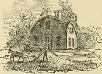 An illustration from The house, a manual of rural architecture, or, How to build country houses and out-buildings : embracing the origin and meaning of the house ; the art of house-building, including planning, style and construction ; desings and descriptions of cottages farm-houses, villas and out-buildings, of various cost and in the different styles of architecture, etc., etc. ; and an appendix containing recipes for paints and washes, stucco, rough-cast, etc. ; and instructions for roofing, building with rough stone, unburnt brick, balloon frames, and the concrete or gravel wall ; with numerous original plans (1866)