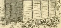 An illustration from The house, a manual of rural architecture, or, How to build country houses and out-buildings : embracing the origin and meaning of the house ; the art of house-building, including planning, style and construction ; desings and descriptions of cottages farm-houses, villas and out-buildings, of various cost and in the different styles of architecture, etc., etc. ; and an appendix containing recipes for paints and washes, stucco, rough-cast, etc. ; and instructions for roofing, building with rough stone, unburnt brick, balloon frames, and the concrete or gravel wall ; with numerous original plans (1866)
