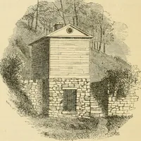An illustration from The house, a manual of rural architecture, or, How to build country houses and out-buildings : embracing the origin and meaning of the house ; the art of house-building, including planning, style and construction ; desings and descriptions of cottages farm-houses, villas and out-buildings, of various cost and in the different styles of architecture, etc., etc. ; and an appendix containing recipes for paints and washes, stucco, rough-cast, etc. ; and instructions for roofing, building with rough stone, unburnt brick, balloon frames, and the concrete or gravel wall ; with numerous original plans (1866)