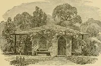 An illustration from The house, a manual of rural architecture, or, How to build country houses and out-buildings : embracing the origin and meaning of the house ; the art of house-building, including planning, style and construction ; desings and descriptions of cottages farm-houses, villas and out-buildings, of various cost and in the different styles of architecture, etc., etc. ; and an appendix containing recipes for paints and washes, stucco, rough-cast, etc. ; and instructions for roofing, building with rough stone, unburnt brick, balloon frames, and the concrete or gravel wall ; with numerous original plans (1866)