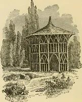 An illustration from The house, a manual of rural architecture, or, How to build country houses and out-buildings : embracing the origin and meaning of the house ; the art of house-building, including planning, style and construction ; desings and descriptions of cottages farm-houses, villas and out-buildings, of various cost and in the different styles of architecture, etc., etc. ; and an appendix containing recipes for paints and washes, stucco, rough-cast, etc. ; and instructions for roofing, building with rough stone, unburnt brick, balloon frames, and the concrete or gravel wall ; with numerous original plans (1866)
