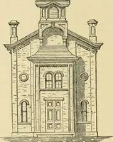 An illustration from The house, a manual of rural architecture, or, How to build country houses and out-buildings : embracing the origin and meaning of the house ; the art of house-building, including planning, style and construction ; desings and descriptions of cottages farm-houses, villas and out-buildings, of various cost and in the different styles of architecture, etc., etc. ; and an appendix containing recipes for paints and washes, stucco, rough-cast, etc. ; and instructions for roofing, building with rough stone, unburnt brick, balloon frames, and the concrete or gravel wall ; with numerous original plans (1866)