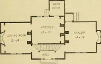 An illustration from The house, a manual of rural architecture, or, How to build country houses and out-buildings : embracing the origin and meaning of the house ; the art of house-building, including planning, style and construction ; desings and descriptions of cottages farm-houses, villas and out-buildings, of various cost and in the different styles of architecture, etc., etc. ; and an appendix containing recipes for paints and washes, stucco, rough-cast, etc. ; and instructions for roofing, building with rough stone, unburnt brick, balloon frames, and the concrete or gravel wall ; with numerous original plans (1866)