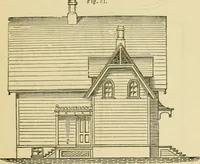 An illustration from The house, a manual of rural architecture, or, How to build country houses and out-buildings : embracing the origin and meaning of the house ; the art of house-building, including planning, style and construction ; desings and descriptions of cottages farm-houses, villas and out-buildings, of various cost and in the different styles of architecture, etc., etc. ; and an appendix containing recipes for paints and washes, stucco, rough-cast, etc. ; and instructions for roofing, building with rough stone, unburnt brick, balloon frames, and the concrete or gravel wall ; with numerous original plans (1866)