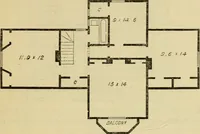An illustration from The house, a manual of rural architecture, or, How to build country houses and out-buildings : embracing the origin and meaning of the house ; the art of house-building, including planning, style and construction ; desings and descriptions of cottages farm-houses, villas and out-buildings, of various cost and in the different styles of architecture, etc., etc. ; and an appendix containing recipes for paints and washes, stucco, rough-cast, etc. ; and instructions for roofing, building with rough stone, unburnt brick, balloon frames, and the concrete or gravel wall ; with numerous original plans (1866)