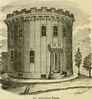An illustration from The house, a manual of rural architecture, or, How to build country houses and out-buildings : embracing the origin and meaning of the house ; the art of house-building, including planning, style and construction ; desings and descriptions of cottages farm-houses, villas and out-buildings, of various cost and in the different styles of architecture, etc., etc. ; and an appendix containing recipes for paints and washes, stucco, rough-cast, etc. ; and instructions for roofing, building with rough stone, unburnt brick, balloon frames, and the concrete or gravel wall ; with numerous original plans (1866)