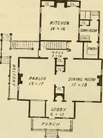 An illustration from The house, a manual of rural architecture, or, How to build country houses and out-buildings : embracing the origin and meaning of the house ; the art of house-building, including planning, style and construction ; desings and descriptions of cottages farm-houses, villas and out-buildings, of various cost and in the different styles of architecture, etc., etc. ; and an appendix containing recipes for paints and washes, stucco, rough-cast, etc. ; and instructions for roofing, building with rough stone, unburnt brick, balloon frames, and the concrete or gravel wall ; with numerous original plans (1866)