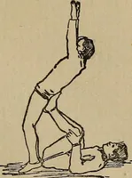 An illustration from How to, a book of tumbling, tricks, pyramids and games; (1899)