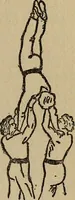 An illustration from How to, a book of tumbling, tricks, pyramids and games; (1899)