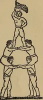 An illustration from How to, a book of tumbling, tricks, pyramids and games; (1899)