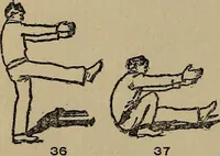 An illustration from How to, a book of tumbling, tricks, pyramids and games; (1899)