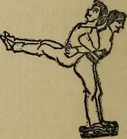 An illustration from How to, a book of tumbling, tricks, pyramids and games; (1899)