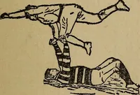 An illustration from How to, a book of tumbling, tricks, pyramids and games; (1899)