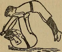 An illustration from How to, a book of tumbling, tricks, pyramids and games; (1899)