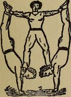An illustration from How to, a book of tumbling, tricks, pyramids and games; (1899)