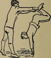 An illustration from How to, a book of tumbling, tricks, pyramids and games; (1899)