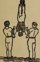 An illustration from How to, a book of tumbling, tricks, pyramids and games; (1899)