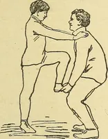 An illustration from How to, a book of tumbling, tricks, pyramids and games; (1899)