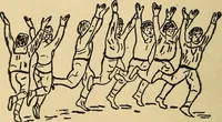 An illustration from How to, a book of tumbling, tricks, pyramids and games; (1899)