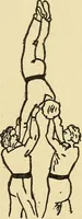 An illustration from How to, a book of tumbling, tricks, pyramids and games; (1899)