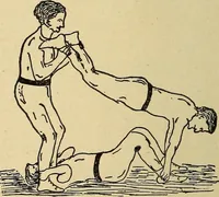 An illustration from How to, a book of tumbling, tricks, pyramids and games; (1899)