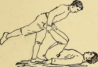 An illustration from How to, a book of tumbling, tricks, pyramids and games; (1899)