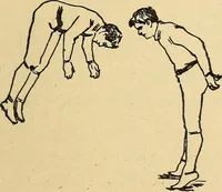 An illustration from How to, a book of tumbling, tricks, pyramids and games; (1899)