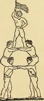 An illustration from How to, a book of tumbling, tricks, pyramids and games; (1899)