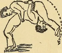 An illustration from How to, a book of tumbling, tricks, pyramids and games; (1899)