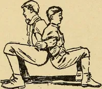 An illustration from How to, a book of tumbling, tricks, pyramids and games; (1899)