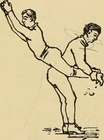 An illustration from How to, a book of tumbling, tricks, pyramids and games; (1899)