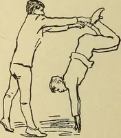 An illustration from How to, a book of tumbling, tricks, pyramids and games; (1899)