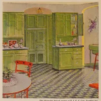 An illustration from How to paint : how to Jap-a-lac, how to varnish, how to have colorful furniture, walls, color schemes : the Glidden Company (1930)