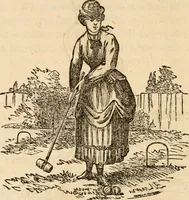 An illustration from How to play croquêt : a new pocket manual of complete instructions for American players, illustrated with engravings and diagrams, together with all the rules of the game, hints on parlor croquêt, and a glossary of terms. (1865)