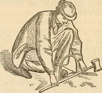An illustration from How to play croquêt : a new pocket manual of complete instructions for American players, illustrated with engravings and diagrams, together with all the rules of the game, hints on parlor croquêt, and a glossary of terms. (1865)