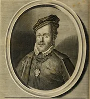 An illustration from Hugo de Groots Nederlandtsche jaerboeken en historien : sedert het jaer MDLV tot het jaer MDCIX : met De belegering der stadt Grol en den aenkleven des jaers MDCXXVII, als ook Het tractaet van de Batavische nu Hollandtsche Republyk, en De vrye zeevaert : met aenteeckeningen, voorts met het leven des schrijvers, twee volkomen registers, en veele koopere platen verciert (1681)